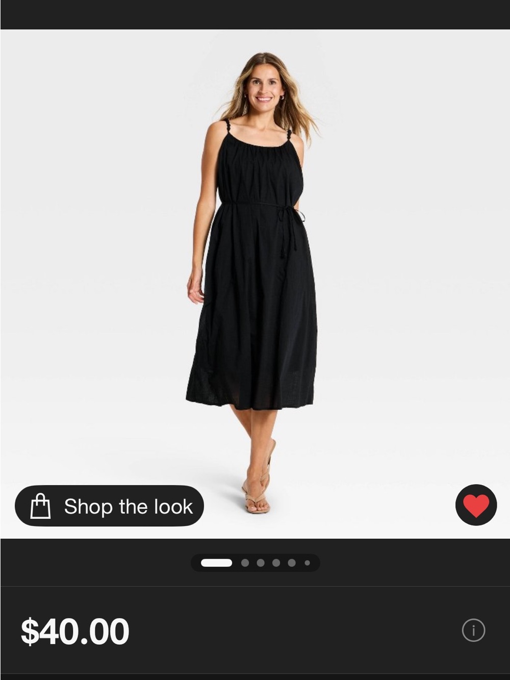 Women's Beaded Tie-Waist Maxi Dress - A New Day™ Black XS